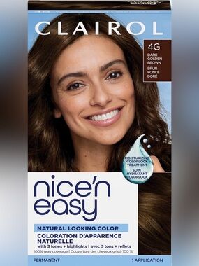 ✨Clairol Nice'n Easy Permanent Hair Dye, 4G Dark Golden Brown - pack of 2 ✨